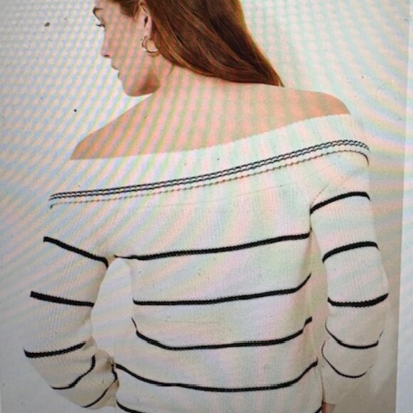 525 America Sierra Off-The-Shoulder Striped Sweater, NWOT, Size S - Picture 2 of 7